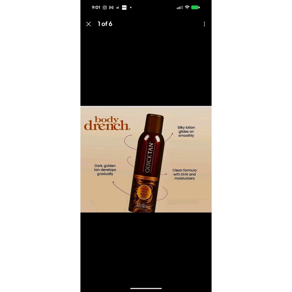 Body Drench Quick Tan Instant Self Tanner Bronzing Spray Medium Dark 6oz New